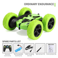HKM-888979 Remote Control Double-Sided Stunt Car with 360 Degree Rotation and LED Lights for Kids