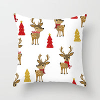 HKM-889043 Modern Christmas Pillow Cover - Polyester, 45x45cm, Multiple Patterns Available