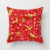 HKM-889043 Modern Christmas Pillow Cover - Polyester, 45x45cm, Multiple Patterns Available