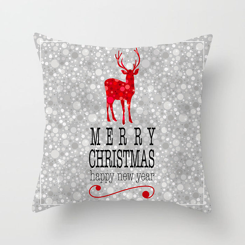 HKM-889043 Modern Christmas Pillow Cover - Polyester, 45x45cm, Multiple Patterns Available