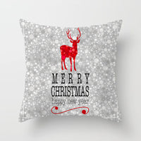 HKM-889043 Modern Christmas Pillow Cover - Polyester, 45x45cm, Multiple Patterns Available