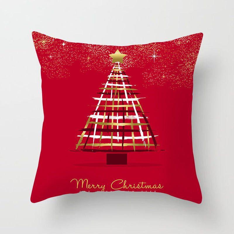 HKM-889043 Modern Christmas Pillow Cover - Polyester, 45x45cm, Multiple Patterns Available