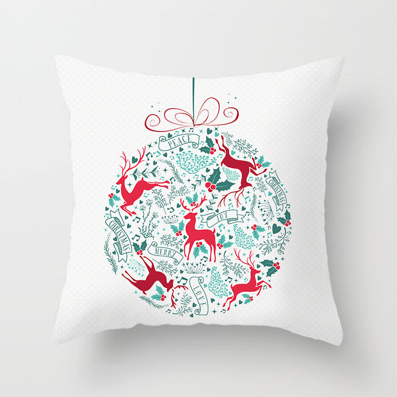 HKM-889043 Modern Christmas Pillow Cover - Polyester, 45x45cm, Multiple Patterns Available