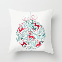 HKM-889043 Modern Christmas Pillow Cover - Polyester, 45x45cm, Multiple Patterns Available
