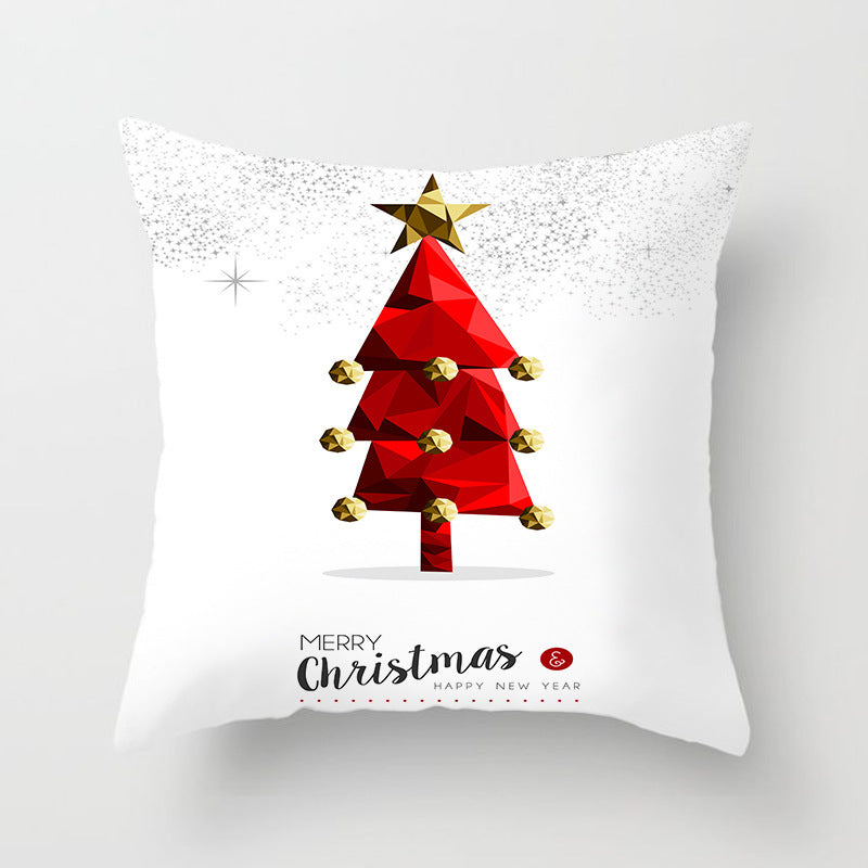 HKM-889043 Modern Christmas Pillow Cover - Polyester, 45x45cm, Multiple Patterns Available