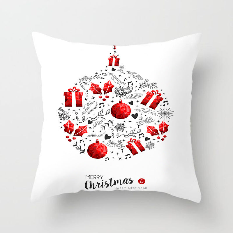 HKM-889043 Modern Christmas Pillow Cover - Polyester, 45x45cm, Multiple Patterns Available