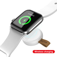 HKM-889043 Portable Magnetic Wireless Charger Keychain - Ivory White and Black