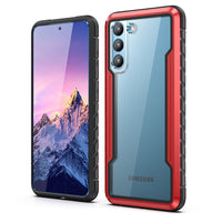 HKM-889235 Luxury Full Cover Case for Samsung Galaxy S21 Series - TPU, PC, and Aluminum Alloy, Multiple Colors Available
