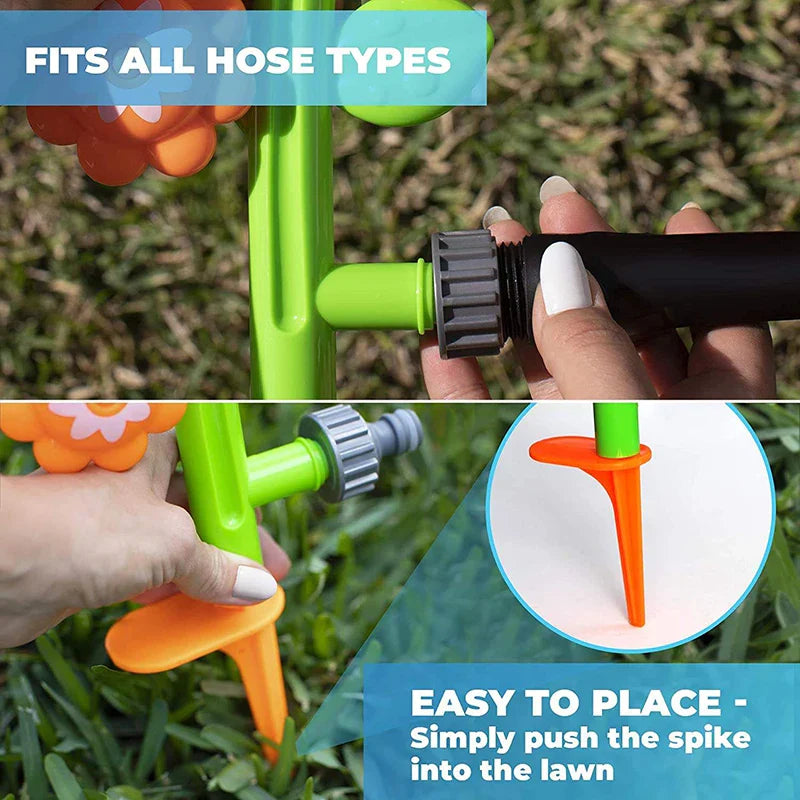 KTX-889235 Outdoor Water Spray Flower Sprinkler for Kids - Fun Backyard Splash Play Toy