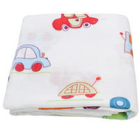 HKM-889299 Bamboo Cotton Gauze Baby Swaddle Blanket with Animal and Floral Patterns for Newborns