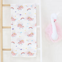 HKM-889299 Bamboo Cotton Gauze Baby Swaddle Blanket with Animal and Floral Patterns for Newborns