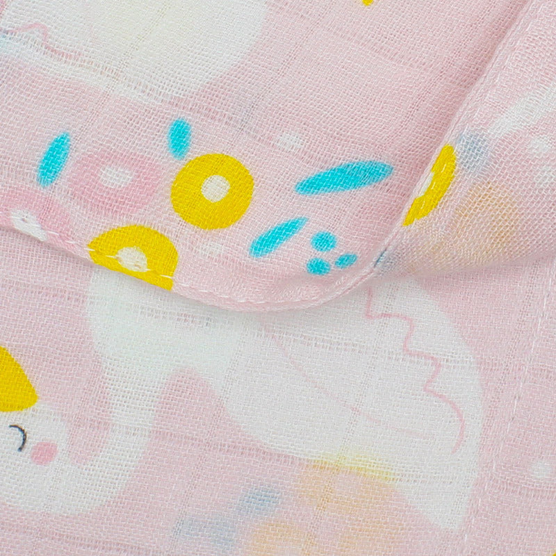 HKM-889299 Bamboo Cotton Gauze Baby Swaddle Blanket with Animal and Floral Patterns for Newborns