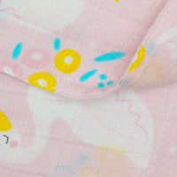 HKM-889299 Bamboo Cotton Gauze Baby Swaddle Blanket with Animal and Floral Patterns for Newborns