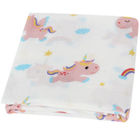 HKM-889299 Bamboo Cotton Gauze Baby Swaddle Blanket with Animal and Floral Patterns for Newborns