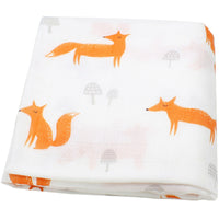 HKM-889299 Bamboo Cotton Gauze Baby Swaddle Blanket with Animal and Floral Patterns for Newborns