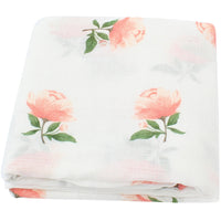 HKM-889299 Bamboo Cotton Gauze Baby Swaddle Blanket with Animal and Floral Patterns for Newborns