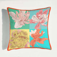 HKM-889363 European Luxury Pink Velvet Decorative Pillow - 45x45cm Plush Cushion with PP Cotton Filling