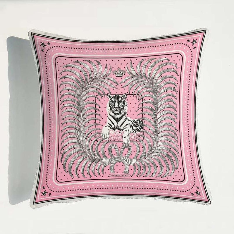 HKM-889363 European Luxury Pink Velvet Decorative Pillow - 45x45cm Plush Cushion with PP Cotton Filling