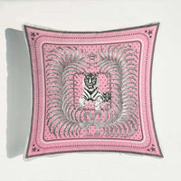 HKM-889363 European Luxury Pink Velvet Decorative Pillow - 45x45cm Plush Cushion with PP Cotton Filling