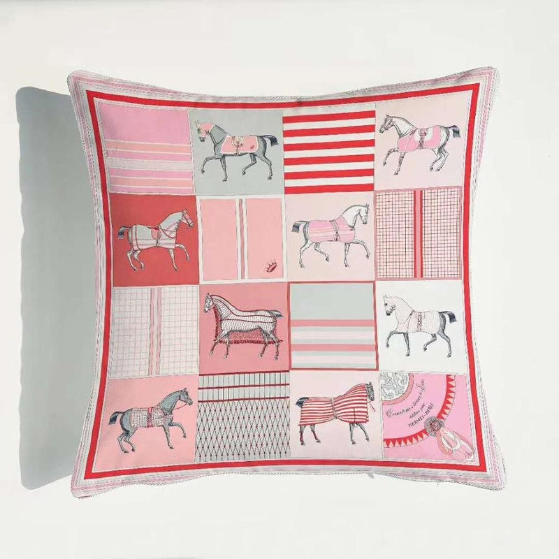 HKM-889363 European Luxury Pink Velvet Decorative Pillow - 45x45cm Plush Cushion with PP Cotton Filling