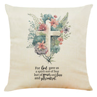 HKM-889427 Modern Cotton and Linen Church Cross Printed Cushion Cover - 45x45cm