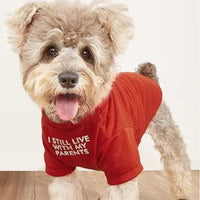 HKM-889555 Pet Round Neck T-Shirt in Red, Blue, Black, and Khaki for Dogs and Cats - Sizes S to XXL