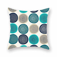 HKM-889683 Bright Color Geometric Pattern Pillow Cushion Cover - Polyester Peach Skin, 44x44cm