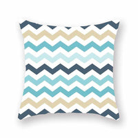 HKM-889683 Bright Color Geometric Pattern Pillow Cushion Cover - Polyester Peach Skin, 44x44cm