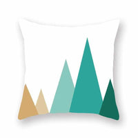 HKM-889683 Bright Color Geometric Pattern Pillow Cushion Cover - Polyester Peach Skin, 44x44cm