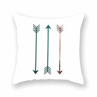 HKM-889683 Bright Color Geometric Pattern Pillow Cushion Cover - Polyester Peach Skin, 44x44cm