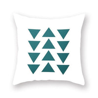 HKM-889683 Bright Color Geometric Pattern Pillow Cushion Cover - Polyester Peach Skin, 44x44cm
