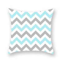 HKM-889683 Bright Color Geometric Pattern Pillow Cushion Cover - Polyester Peach Skin, 44x44cm