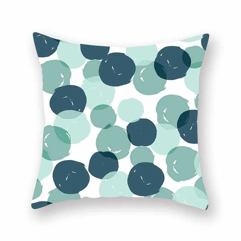HKM-889683 Bright Color Geometric Pattern Pillow Cushion Cover - Polyester Peach Skin, 44x44cm