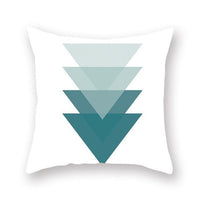 HKM-889683 Bright Color Geometric Pattern Pillow Cushion Cover - Polyester Peach Skin, 44x44cm
