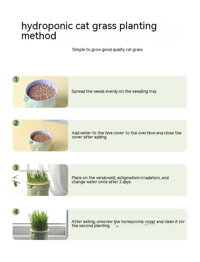 HKM-889747 Cat Grass Cup Soilless Hydroponic Seed Spit Hair Ball Snacks