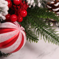 HKM-889747 Red Upside Down Christmas Tree Rattan Door Hanging Garland Decoration 60cm & 90cm Options