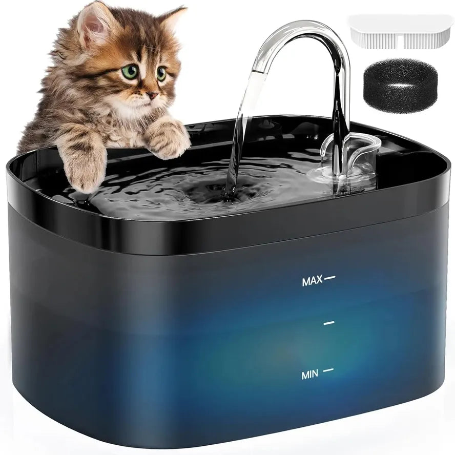 KTX-889747 Transparent 2L Automatic Pet Water Fountain for Cats and Small Dogs