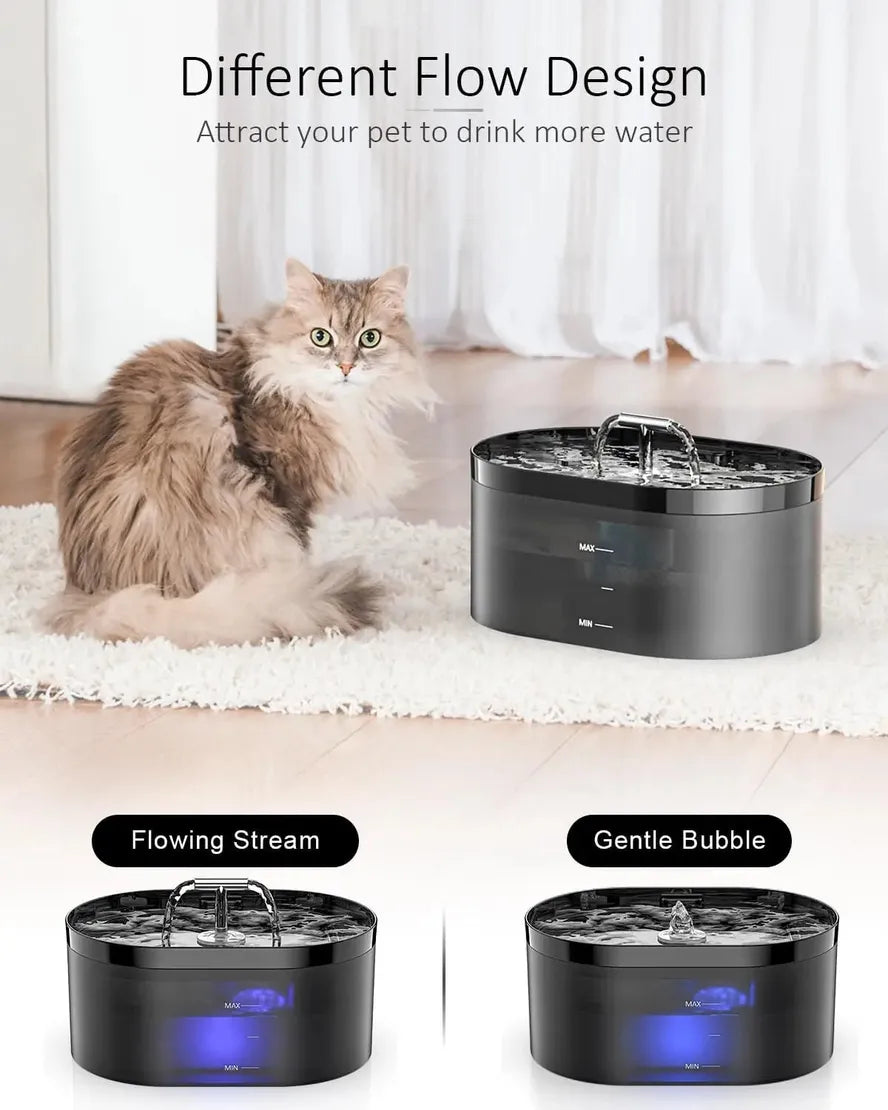 KTX-889747 Transparent 2L Automatic Pet Water Fountain for Cats and Small Dogs