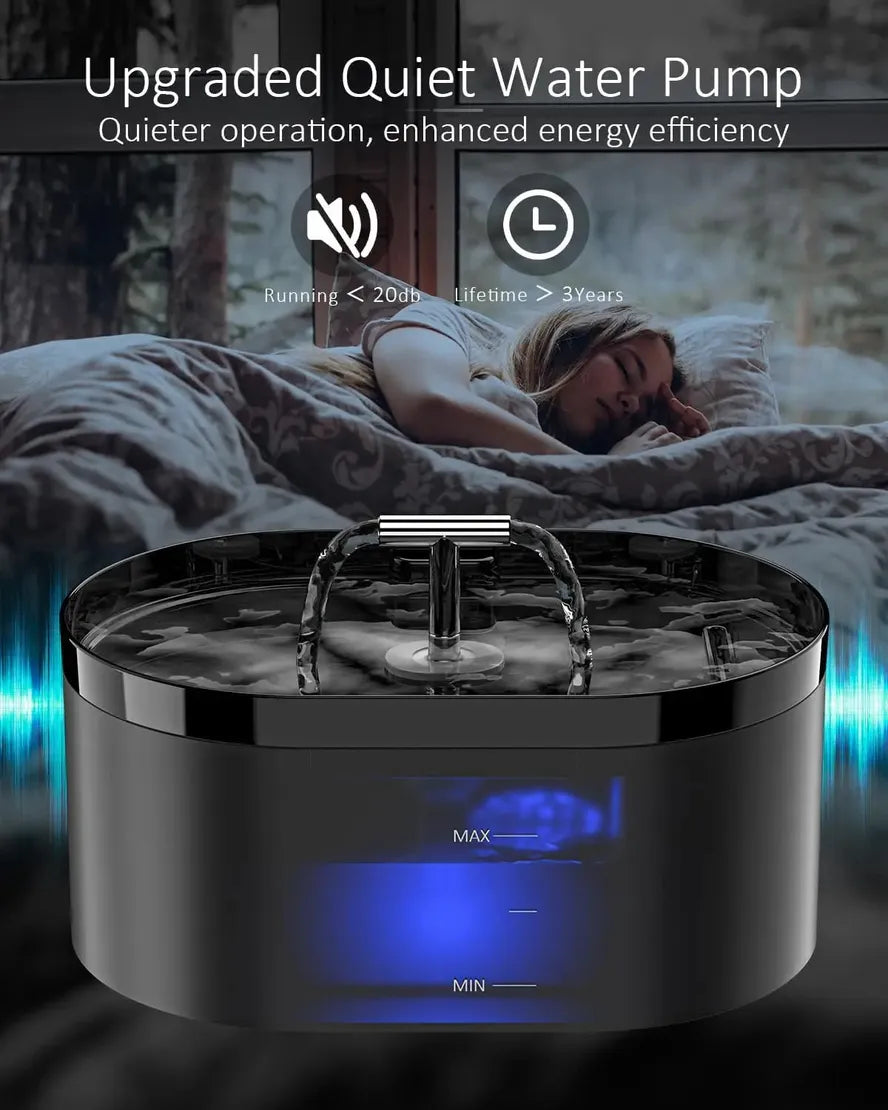 KTX-889747 Transparent 2L Automatic Pet Water Fountain for Cats and Small Dogs