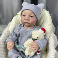 HKM-889811 Lifelike 18 Inch Silicone Reborn Baby Doll for Kids, Realistic Newborn Doll Toy Set
