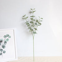 HKM-890067 Artificial Money Leaf Bouquet - Light Green and Red Fabric Floral Arrangement