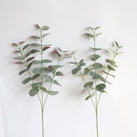 HKM-890067 Artificial Money Leaf Bouquet - Light Green and Red Fabric Floral Arrangement