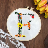 HKM-890131 3D Embroidery DIY Fabric Kit with Cotton Material and 20cm Bamboo Frame