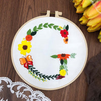 HKM-890131 3D Embroidery DIY Fabric Kit with Cotton Material and 20cm Bamboo Frame
