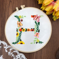 HKM-890131 3D Embroidery DIY Fabric Kit with Cotton Material and 20cm Bamboo Frame