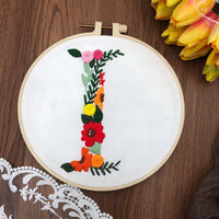 HKM-890131 3D Embroidery DIY Fabric Kit with Cotton Material and 20cm Bamboo Frame