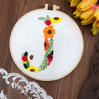 HKM-890131 3D Embroidery DIY Fabric Kit with Cotton Material and 20cm Bamboo Frame