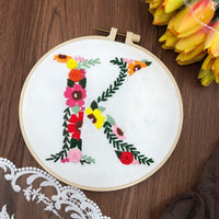 HKM-890131 3D Embroidery DIY Fabric Kit with Cotton Material and 20cm Bamboo Frame