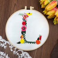 HKM-890131 3D Embroidery DIY Fabric Kit with Cotton Material and 20cm Bamboo Frame