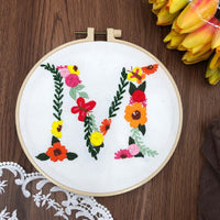 HKM-890131 3D Embroidery DIY Fabric Kit with Cotton Material and 20cm Bamboo Frame